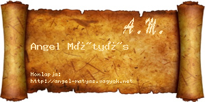 Angel Mátyás névjegykártya