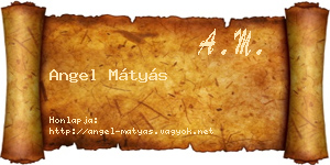 Angel Mátyás névjegykártya