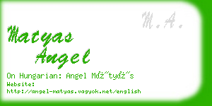 matyas angel business card